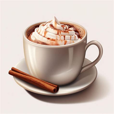 Premium Ai Image A Cup Of Coffee With Whipped Cream And A Wooden