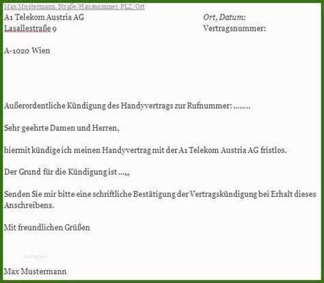 K Ndigung Handyvertrag Mit Rufnummernmitnahme Vorlage A Telekom