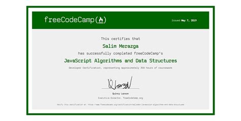 Wow I got JavaScript Algorithms and Data Structures Certification - You ...