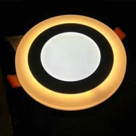 Jual Lampu Downlight LED Panel Bulat 2 Warna 18W 6 Watt Putih Kuning