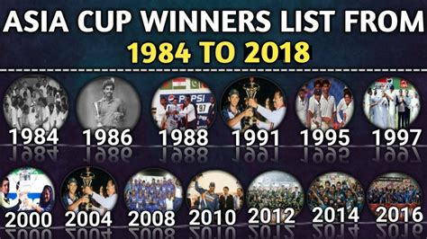 Asia Cup Winners List Since From 1984 To 2018 Asia Cup All Winners