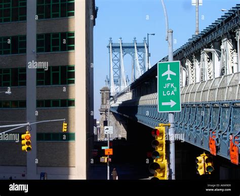 Jfk Lga Sign With Arrow Pointing Toward Kennedy And Laguardia Airports