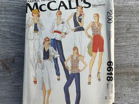 Vintage Mccall S Uncut Sewing Pattern S Size Bust Pants