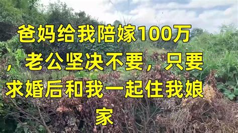 爸妈给我陪嫁100万，老公坚决不要，只要求婚后和我一起住我娘家 三农视频 搜狐视频