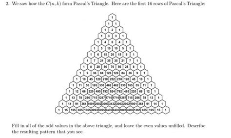 2 We Saw How The C N K Form Pascal S Triangle Here