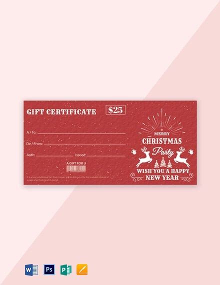 FREE Blank Gift Certificate Template - Word (DOC) | PSD | InDesign | Apple (MAC) Pages ...