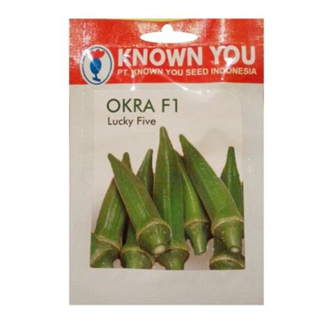 Jual Benih Bibit Okra Hijau Lucky Five F1 Biji Known You Seed Sayuran