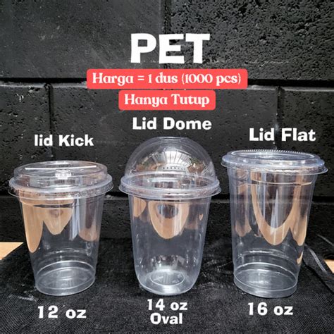 Jual Gelas Plastik Pet Cup Oz Oz Oz Ml Ml Ml Tutup