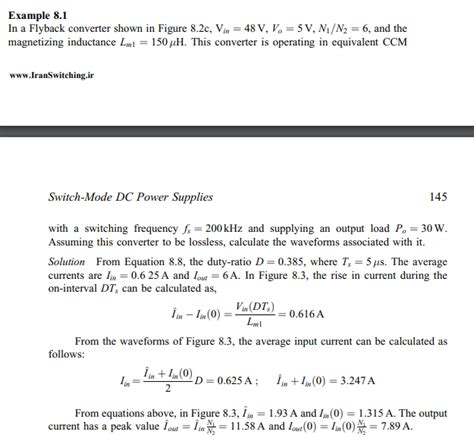 Solved Example 8 1 In A Flyback Converter Shown In Figure Chegg