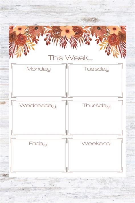 Weekly Planner Printable Weekly Calendar Weekly Schedule to Do List ...