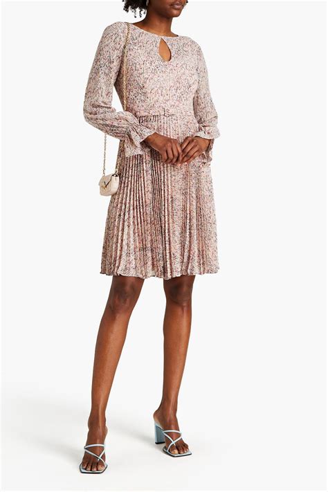 Mikael Aghal Pleated Printed Crepe Dress The Outnet