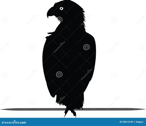 Silhouette Of Black Eagle Vector Stock Vector Illustration Of Animal