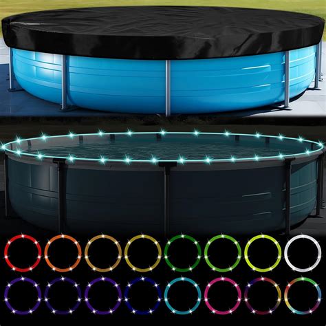 Amazon JaGely 15 Ft Round Pool Cover And 49 2 Ft Pool Lights For