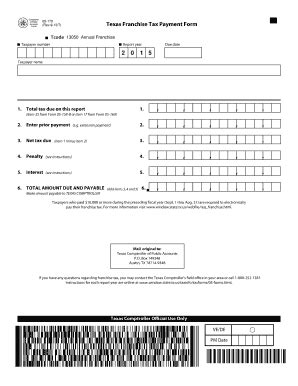 Fillable Online Annual Texas Franchise Tax Payment Annual