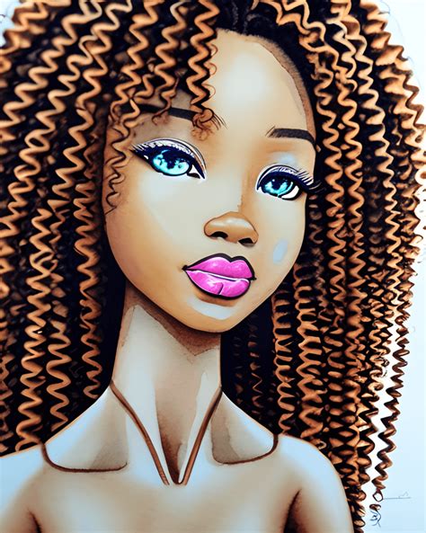 African Brown Light Skin Goddess Barbie Style · Creative Fabrica