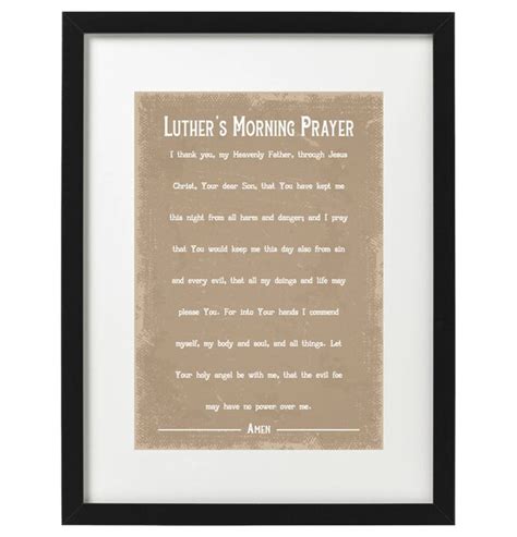 Luthers Morning Prayer Christian Art Print Etsy