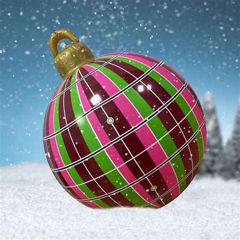 Yyeselk 60cm Giant PVC Inflatable Christmas Decorated Ball Large