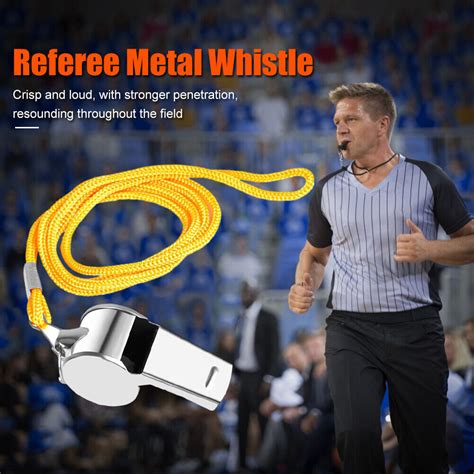 A Metal Whistle With Rope Referee Whistles For Soccer Football