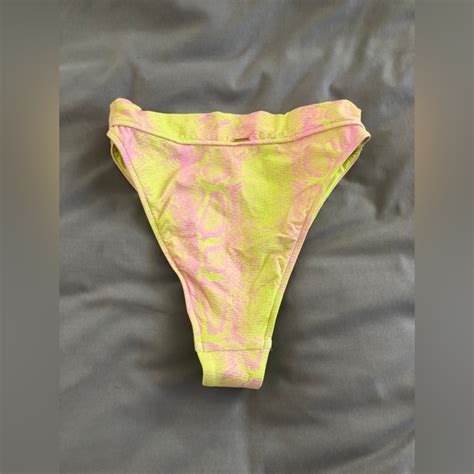 Victoria S Secret Swim Victorias Secret Snakeskin High Leg Brazilian Bikini Bottoms Poshmark