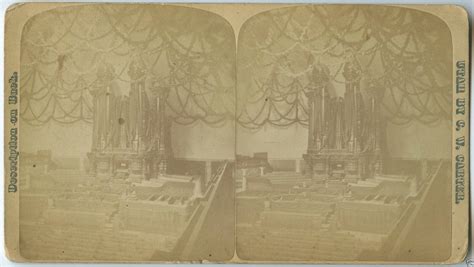 VICTORIAN ANTIQUE MORMON ORGAN TABERNACLE RARE C.W. CARTER STEREOVIEW RARE PHOTO: Signed by ...