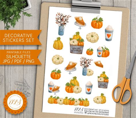 Pumpkin Stickers Halloween Scrapbook Stickers Halloween