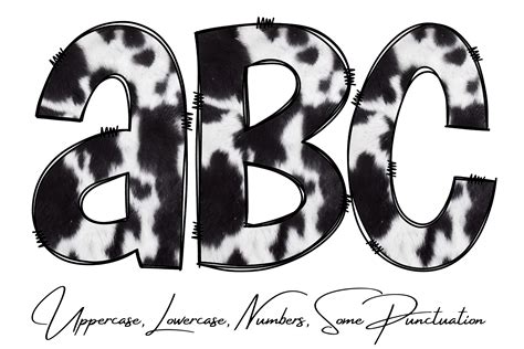 Cowhide Doodle Alphabet Letters Graphic By Krafty Digital Designs