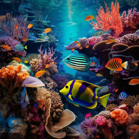 Vibrant underwater coral reef ecosystem teeming 26696638 Stock Photo at Vecteezy