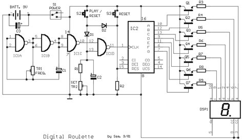 Digital Roulette Circuit With Segment Display Eeweb