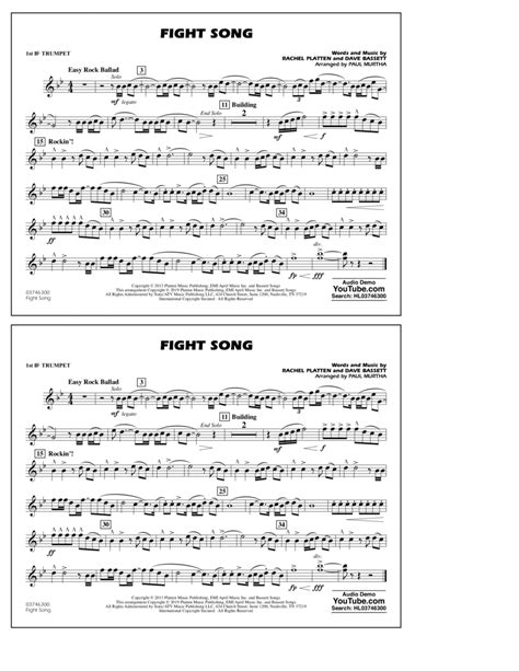 Fight Song Arr Paul Murtha 1st Bb Trumpet By Marching Band