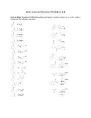 Basicreactionworksheet Pdf Basic Concept Reaction Worksheet