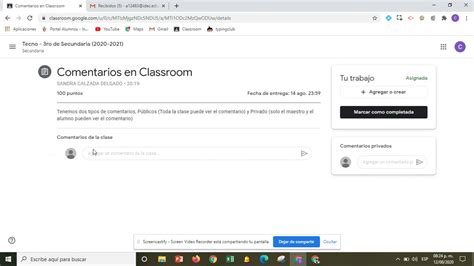 Comentarios P Blicos Y Privados En Classroom Youtube