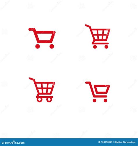 Shop Carts Set Isolated Icons Stock Illustration Illustration Of