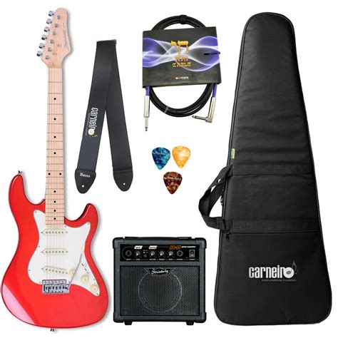 Guitarra Strinberg Sts100 Mwr Strato Vermelha Kit Completo ID 60160