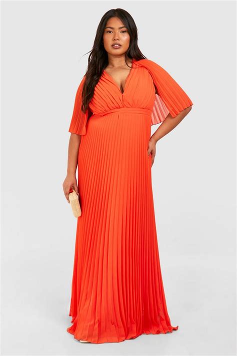 Plus Pleated Cape Bridesmaid Maxi Dress Boohoo Uk