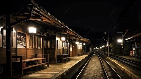 夜の駅 田舎町駅ホーム夜の駅 Hd写真撮影写真 駅背景壁紙画像素材無料ダウンロード Pngtree