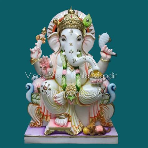 Washable Marble Seating Ganesh Statue At Best Price In Jaipur Vinay