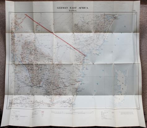 Ordnance Survey Military Map Of German East Africa Tanga With