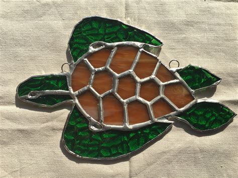 Stained Glass Sea Turtle Suncatcher Etsy