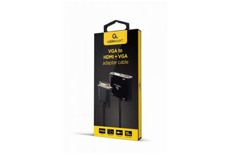 Cablexpert A VGA HDMI 02 Адаптер перехідник VGA на HDMI VGA Аудио 3 5