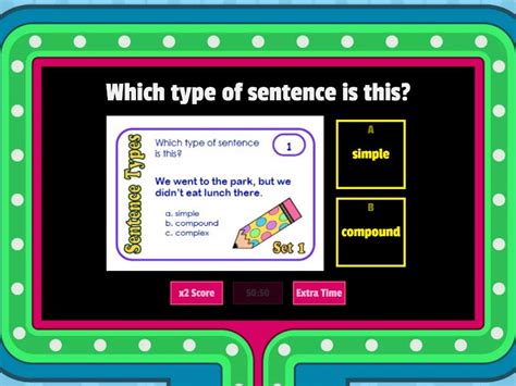 Simple Compound Complex Sentences Review Gameshow Quiz