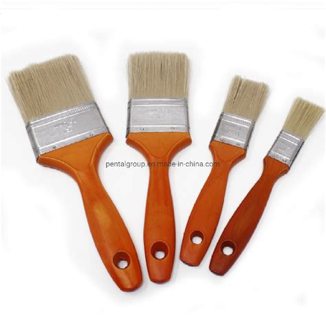 Synthetic Fiber Tinplated Ferrule Red Wooden Handle Paint Brush Set