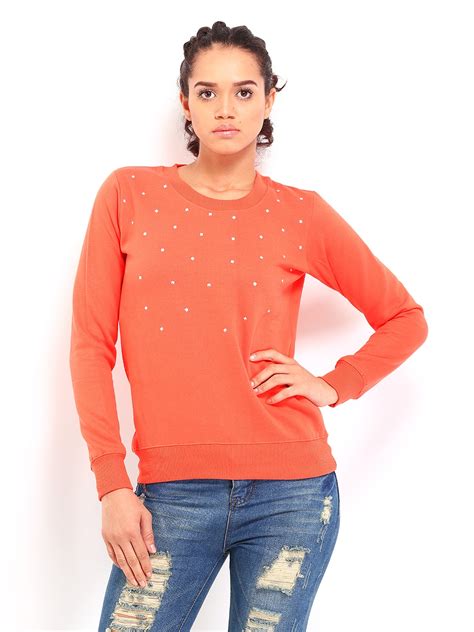 Buy Roadster Women Orange Sweatshirt Sweatshirts For Women 350251