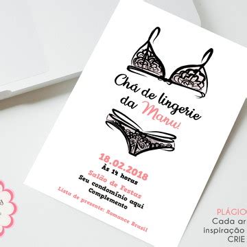 Convite Chá de Lingerie I Arte Digital Elo7