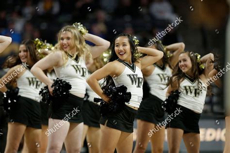 Wake Forest Cheerleaders Perform During Second Editorial Stock Photo