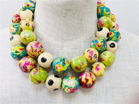 Bright Colors Of Paint On Wood Beads In 2021 Wood Beads Wood Bead