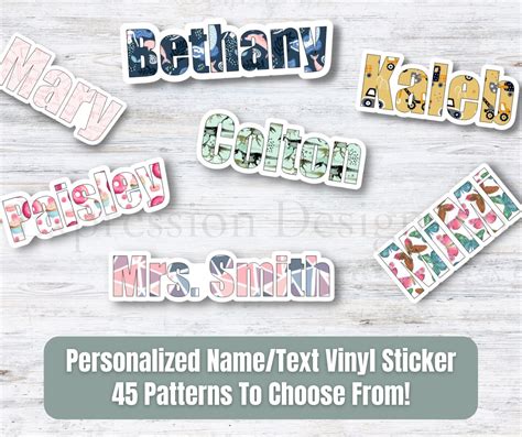 Personalized Name Sticker Name Vinyl Sticker Name Decal Etsy