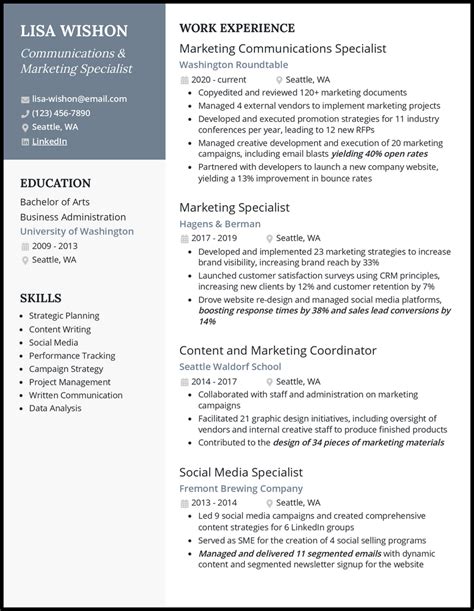 3 Marketing Communications Specialist Resume Samples Guide