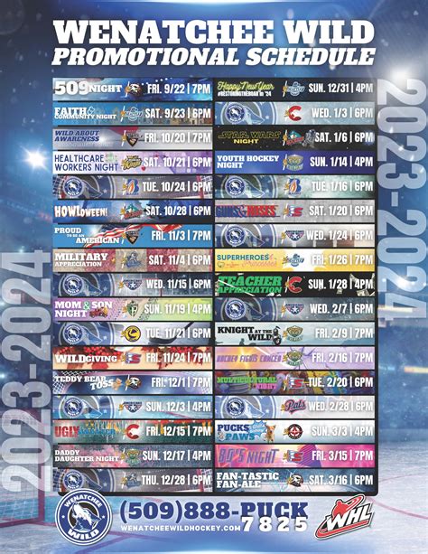 Wenatchee Wild Announce Full 2023 24 Promotional Schedule Wenatchee Wild