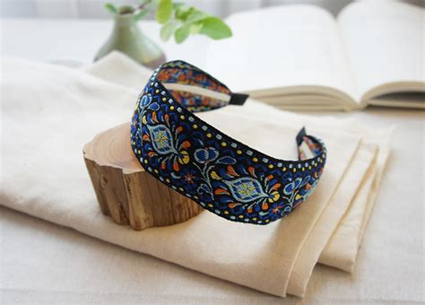 Embroidered Headband Headbands For Womenwide Etsy