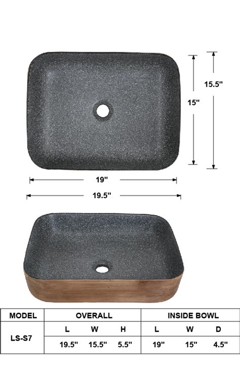 LS-S7 Above Counter Vessel Ceramic Sink Two Color Wood Grain Design